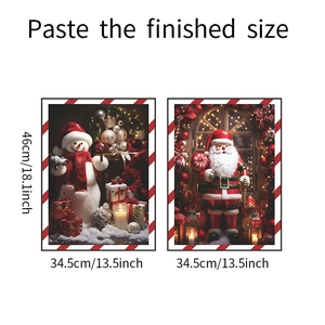 Detailed size guide for 46cm tall Christmas Santa and Snowman wall stickers