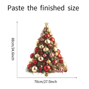 Detail showing the 70x88cm finished size dimensions for Christmas tree wall stickers