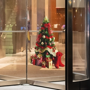 Christmas tree and gift boxes static cling wall stickers for window glass decoration