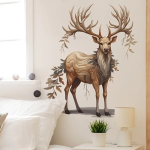 Artistic dream maple deer wall sticker for bedroom and living room home decoration