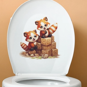 Adesivi murali panda luminosi per WC e decorazioni casa con design creativo a blocchi 3D