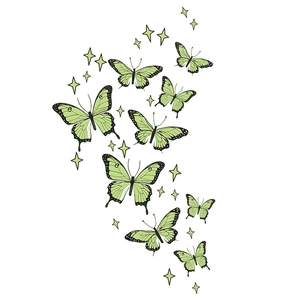 Stickers muraux papillons verts lumineux avec étoiles pour décoration chambre enfant