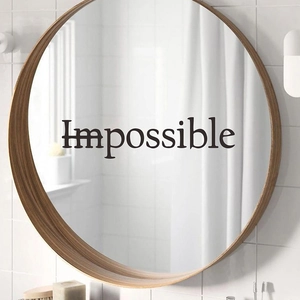 Inspirational 'Impossible' black wall decal sticker for modern home decor styling