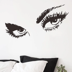 Modern Minimalist Women Eyes Eyelashes Eyebrows Wall Sticker PVC Removable DIY Vinyl Decal For Bedroom Living Room Home Decor