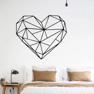 Modern Minimalist Geometric Heart Wall Sticker PVC Printed Removable DIY Decal For Living Room Bedroom Home Decoration Black
