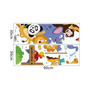 Dettagli di adesivi murali con animali cartoni animati per decorazione camera bambini