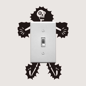 Creative Electric Shock Skeleton Switch Sticker Cartoon Monster Wall Decal Waterproof PVC Home Decor For Halloween Bathroom
