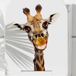Funny giraffe decal for bathroom toilet lid decoration with creative long neck design