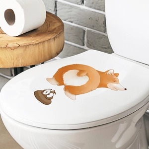 Adesivo impermeabile per WC con cane cartone animato e decorazione bagno