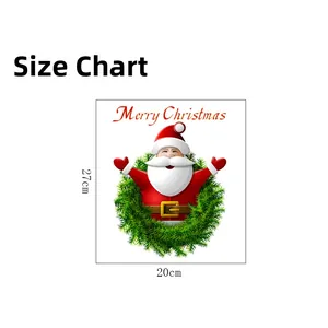Detailed size chart of Santa Claus Christmas window wall sticker measuring 27cm by 20cm