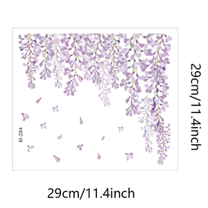 Dimensioni dettagliate dell'adesivo murale glicine viola 29cm modello M-284