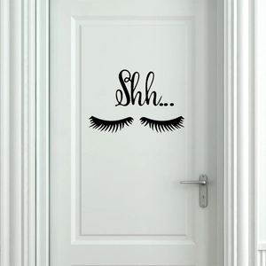 Sticker Mural Cils Shh PVC Autocollant Décalcomanie Pour Chambre Enfants Décoration Maison Moderne Minimaliste