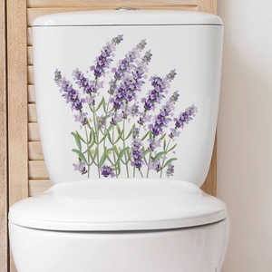 Lavender flower wall stickers for toilet tank and bathroom home decoration