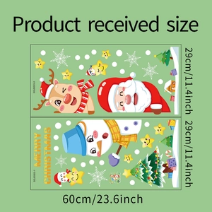 Spécifications de taille des stickers de Noël avec Père Noël, renne et bonhomme de neige