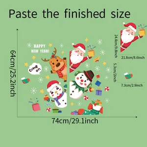 Tableau des tailles détaillé montrant les dimensions du kit d'autocollants de Noël