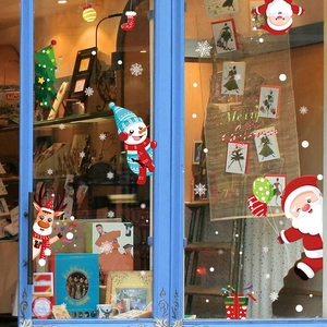 Christmas window stickers set with Santa, Reindeer and Snowman for glass decoration