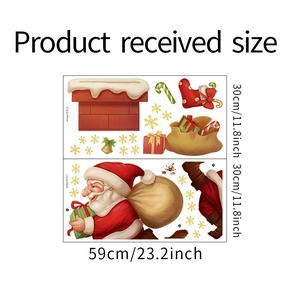 Détails du lot de stickers de Noël Père Noël avec dimensions de 59cm x 60cm