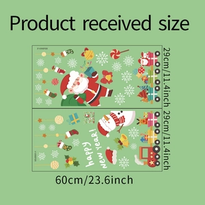 Detailed sheet view showing two large 29x60cm Christmas static PVC window stickers
