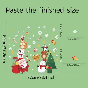 Größentabelle für Weihnachts-Wandtattoos mit Anzeige der 72x69cm großen Gesamtmaße