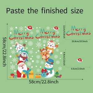 Autocollants de Noël avec Père Noël, renne et spécifications de dimensions