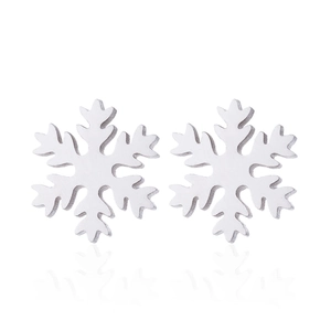 Elegante Schneeflocken-Ohrstecker aus Silbermetall für Winter und Weihnachten