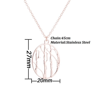 Roségoldene Edelstahlkette mit hohlem Zweig-Anhänger, 45cm Kette und 27mm Anhängergröße