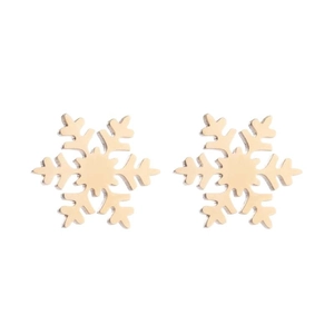 Gepolijste gouden sneeuwvlok oorknopjes voor dames met minimalistisch winterjuwelen ontwerp