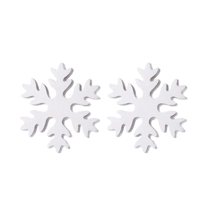 Minimalistisches weißes Winter-Schneeflocken-Schmuckset für Damen mit Ohrringen