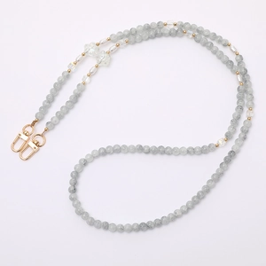 Star marble bead crossbody chain strap with gold hooks and transparent butterfly charm