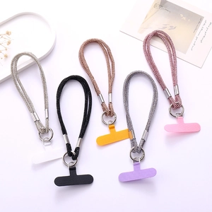 Luxury Rhinestone Braided Phone Strap Double Chain Hand Wrist Lanyard For Women Fashion Anti-Drop Case Decoration Charm