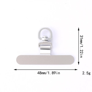 Detail of 360-degree rotating stainless steel phone case gasket with size measurements