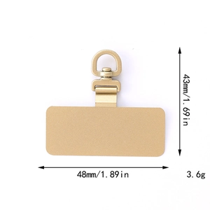 Detailed dimensions of the gold stainless steel 360-degree rotating phone tether tab