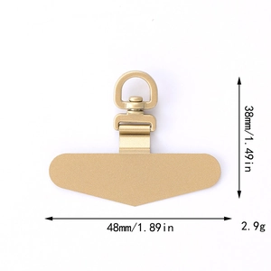 Detailed dimensions of the 360 degree rotating stainless steel gold phone lanyard connector