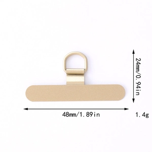 Detailed size map of gold 360-degree rotating stainless steel phone lanyard connector