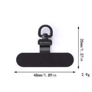 Black stainless steel 360-degree rotating phone tether tab for secure lanyard attachment