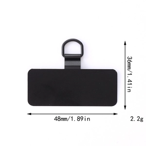 360-degree rotating stainless steel phone tether patch with dimensions and 2.2g weight