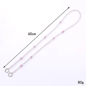 Minimalist colorful crystal beaded crossbody chain with spring ring buckles 60cm 80g