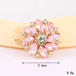 Detailansicht der rosa Kristall Sonnenblume mit 2,6 cm Durchmesser und 8,8g Gewicht