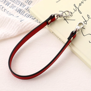 Red PU leather strap with silver metal lobster clasps for handbags and phone cases