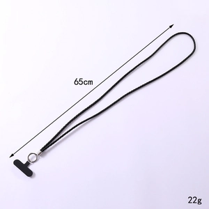 Universelles schwarzes geflochtenes 65cm Handyband mit Edelstahl-Clip