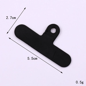 Universal black PVC ultra-thin phone lanyard tether tab connector, 5.5cm size