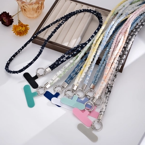 Sequined Denim Style Phone Lanyard Crossbody Chain Braided Long Strap With Metal Hook For Women Fashion Accessory