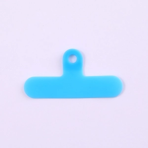 Sky blue PVC universal phone lanyard tether tab connector for DIY mobile cases