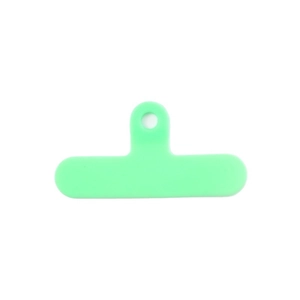 Universal mint green PVC phone lanyard tab with ultra-thin T-shape design for phone cases