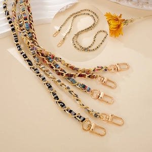 Handwoven Aluminum Chain Fabric Ribbon Crossbody Strap Bag Accessories Ethnic Style Replacement Shoulder Strap Phone Lanyard