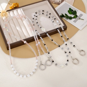 Chaîne de Téléphone Perlée de Mode Charme de Sac à Bandoulière Avec Chat Papillon Imitation Künstliche Perle Verre Cristal Künstliche Perles pour Femmes