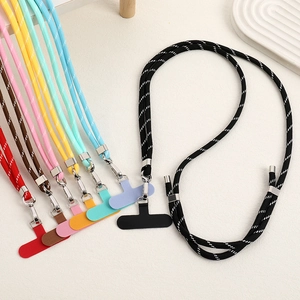 Adjustable Nylon Braided Phone Lanyard Crossbody Chain With Metal Clasp Colorful Universal Mobile Phone Strap For Women