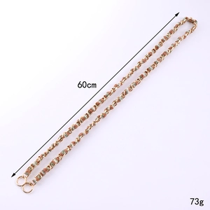 60cm woven colorful yarn and gold metal crossbody chain strap for bags and phones