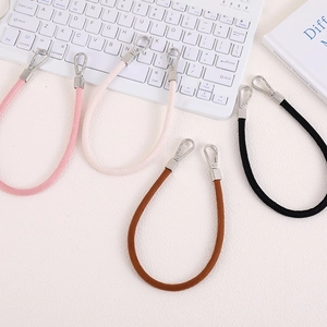 Creative suede leather phone charms with silver metal clips in four versatile colors