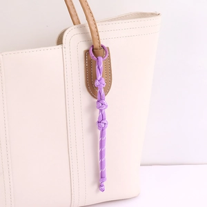 Creative purple nylon braided Chinese knot bag charm with metal spring buckle